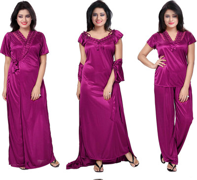 Divine Paridhaan Women Nighty Set(Purple)