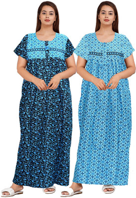 ROOPYATI Women Nighty(Blue)