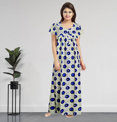 Saicreation Women Nighty(Multicolor)