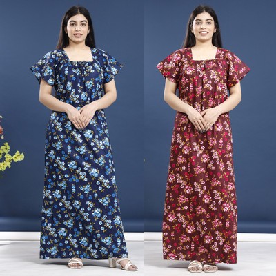 DivyaFashion Women Nighty(Multicolor)