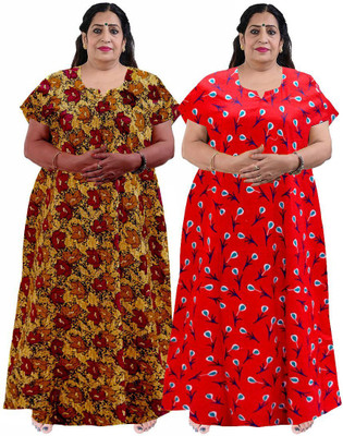 Saviaara Women Nighty(Red)