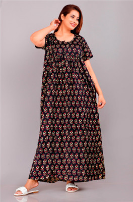 SHREE NAND CREATION Women Nighty(Dark Blue)