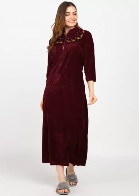 Aileyis Women Nighty(Maroon)