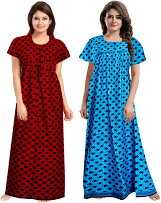Sajao Creation Women Nighty Set(Multicolor)