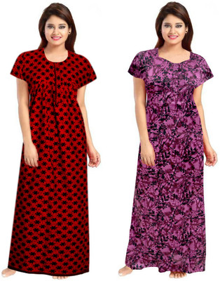 Vatatmaj Creations Women Nighty(Maroon)