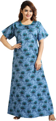 Mallinath Women Nighty(Blue)