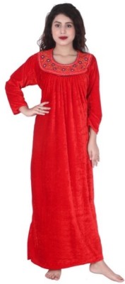 San Apparels Women Nighty(Red)