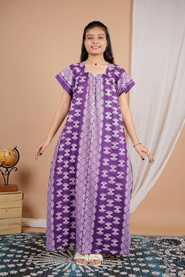 Homezilla Women Nighty(Purple)