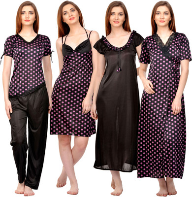 ROWENA Women Nighty Set(Multicolor)