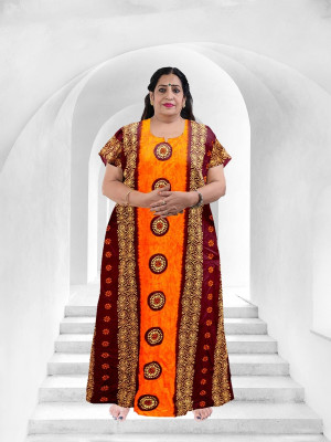 Saicreation Women Nighty(Multicolor)