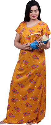 NACNO Women Maternity/Nursing Nighty(Yellow)