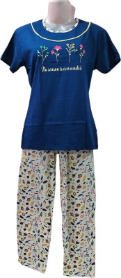 Geethas Collections Girls Printed Blue Night Suit Set