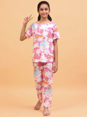 Ninos Dreams Girls Printed Multicolor Top & Pyjama Set