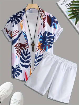 JASH ENTERPRISE Men Printed White Night Suit Set