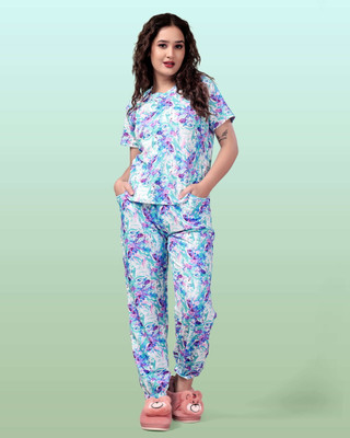 DADX Women Printed Multicolor Top & Pyjama Set