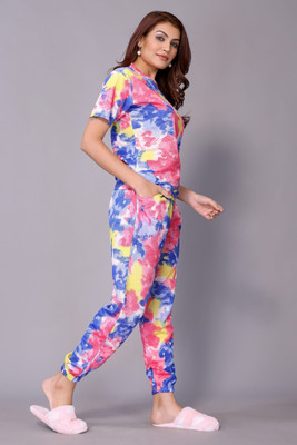 HouseOfCommon Women Printed Multicolor Night Suit Set