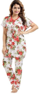 AELY SHINE Women Floral Print Multicolor Top & Pyjama Set