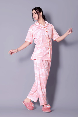 Mizan Trendz Women Ombre/Dyed Beige Shirt & Pyjama set