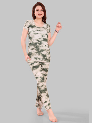 RS Girls Printed Green Top & Pyjama Set