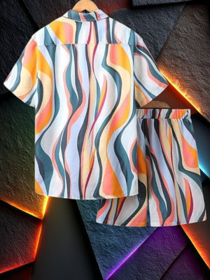 7starenterprise7 Men Printed Multicolor Night Suit Set
