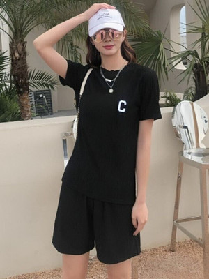 Lugo Women Solid Black Night Suit Set