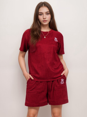 Stem Rope Top Regular Shorts Co-ords Set