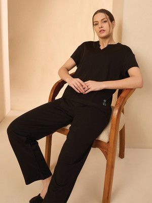 SWEET DREAMS Women Solid Brown Top & Pyjama Set