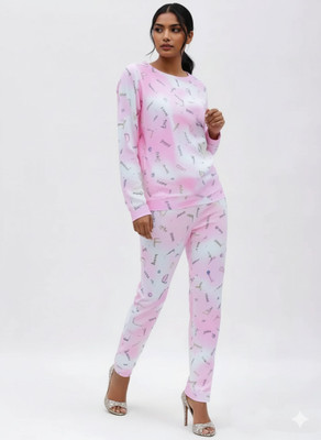 StyloQueen Women Printed Pink Night Suit Set