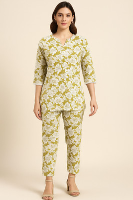 HouseOfCommon Women Floral Print Multicolor Night Suit Set