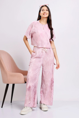 Lugo Women Printed Pink Night Suit Set