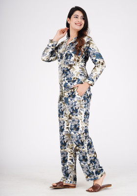 MintMarie Women Printed Multicolor Night Suit Set