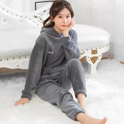 sizzers Women Solid Brown Night Suit Set