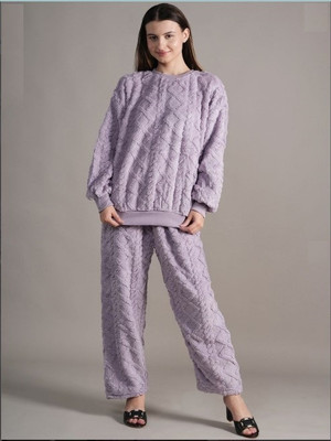 DreamBe Women Self Design Purple Night Suit Set