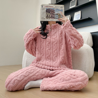 Lugo Women Self Design Pink Night Suit Set