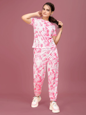 SAKARMAA Women Printed Pink Top & Pyjama Set