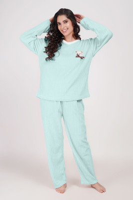Lugo Women Printed Blue Night Suit Set
