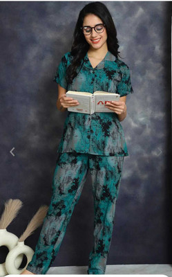 METRONAUT Women Printed Multicolor Night Suit Set