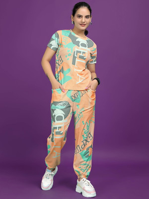 DADX Women Printed Multicolor Top & Pyjama Set