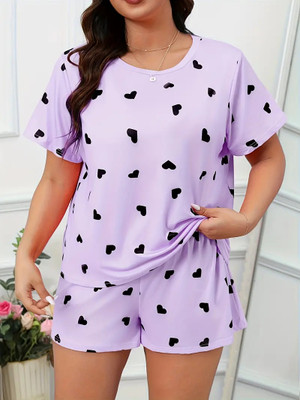 PHALIN Women Printed Blue Top & Shorts Set