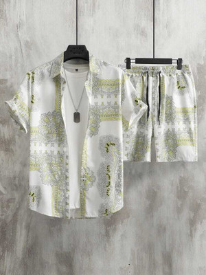 BS Enterprise Men Printed Light Green Night Suit Set