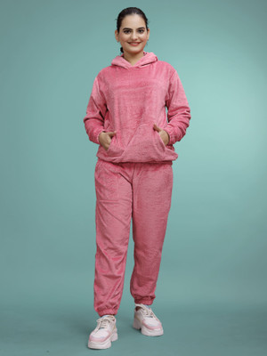 SAKARMAA Women Self Design Pink Top & Pyjama Set