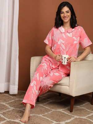 FUBAR Women Printed Pink Night Suit Set