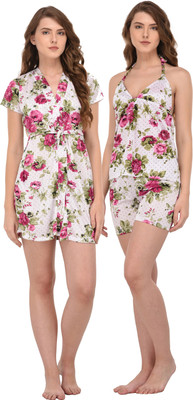 Taytaya Women Polka Print Maroon Top & Shorts Set