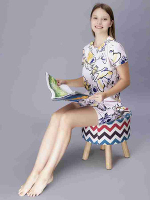 DIVYASTRI FASHION Women Printed White Night Suit Set