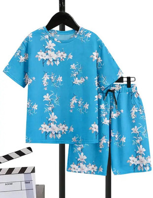 HouseOfCommon Women Embellished Blue Night Suit Set