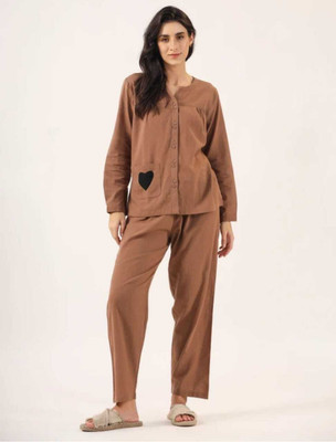 SAAR SUMRAN Women Solid Green Top & Pyjama Set