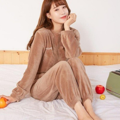 Talgo Women Solid Brown Top & Pyjama Set