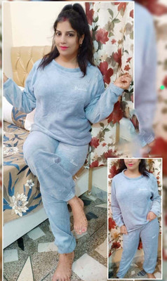 PKF Women Printed Blue Night Suit Set