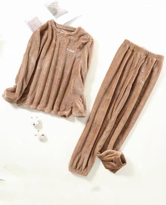 NANOEDGE COLLECTION Women Solid Brown Night Suit Set