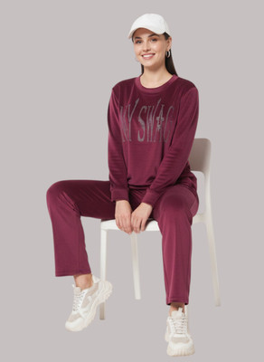 My Swag Women Printed Purple Night Suit Set